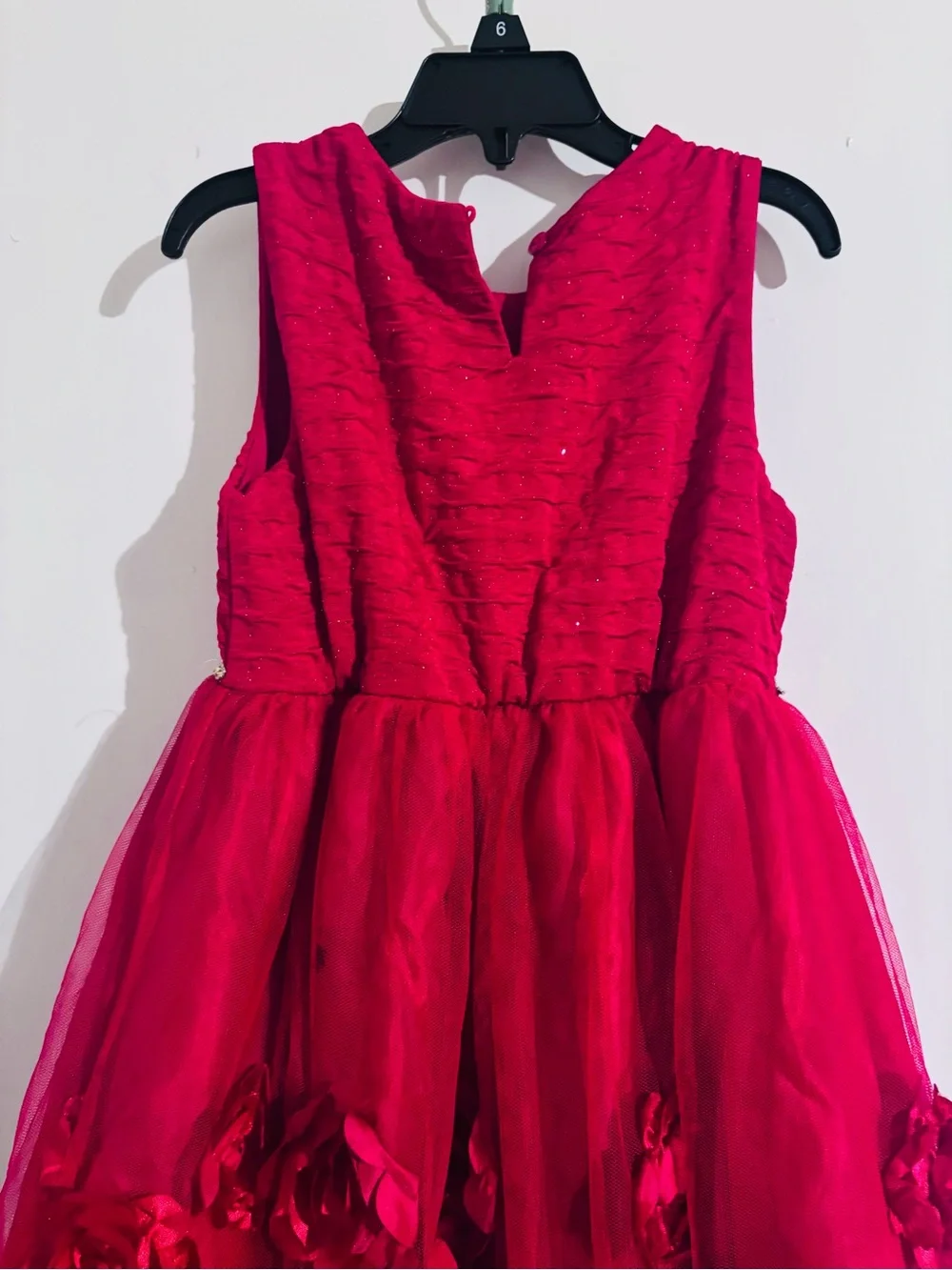 Nannette Red Floral Tulle Party Dress size 6 for girls